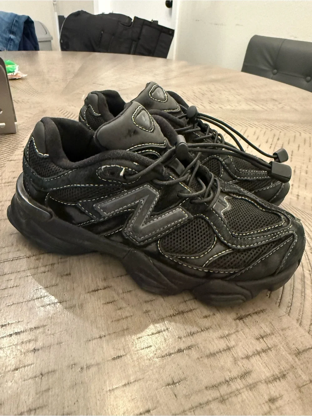 New Balance Black Kids' Sneakers with Reflective Stitching
